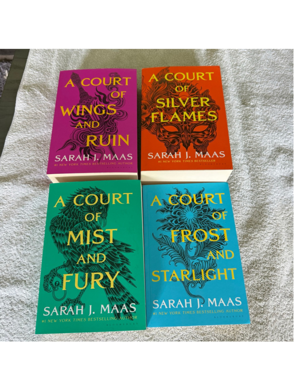 Sarah J Maas ACOTAR 4 Paperback Book Lot w Slipcase Missing Book 1
